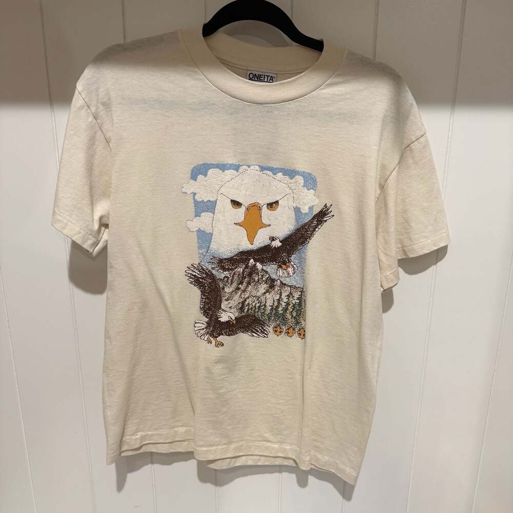 Vintage 90s Oneita Power 50 Bald Eagle Graphic T-Shirt